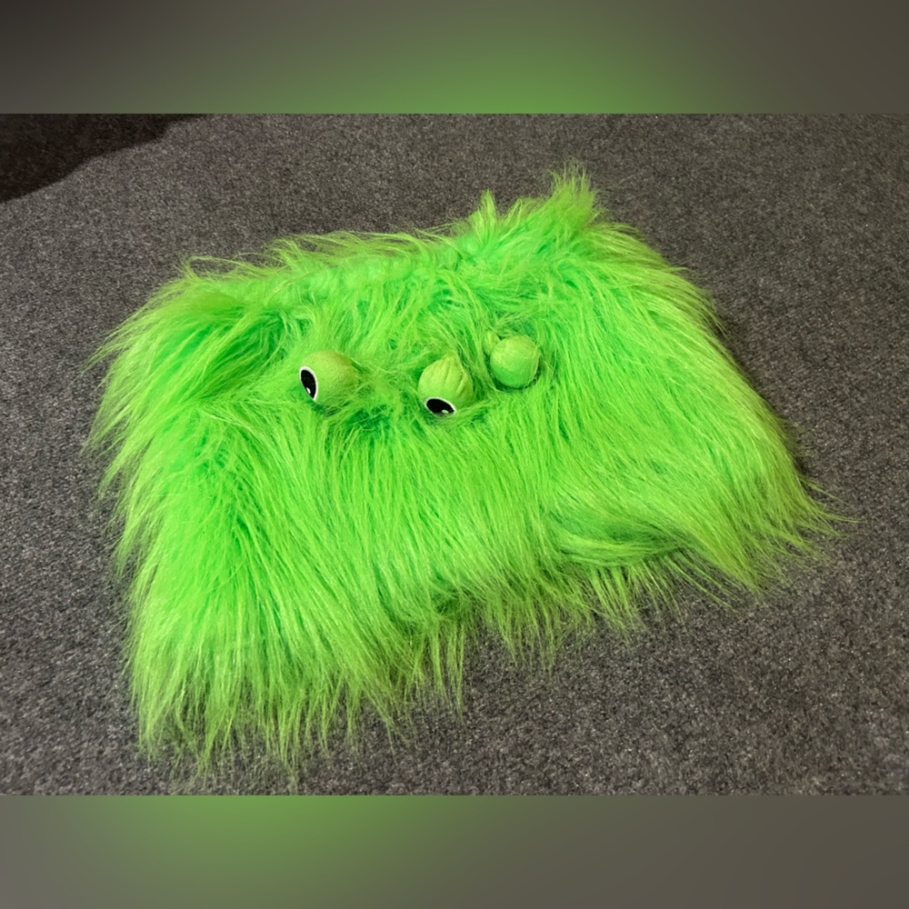 Dog Alien Costume ,Vibrant Green Furry M/L